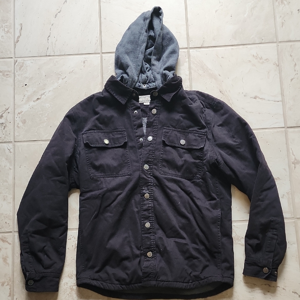 Bc Clothing Small Mens Black Jacket with Gray Hood